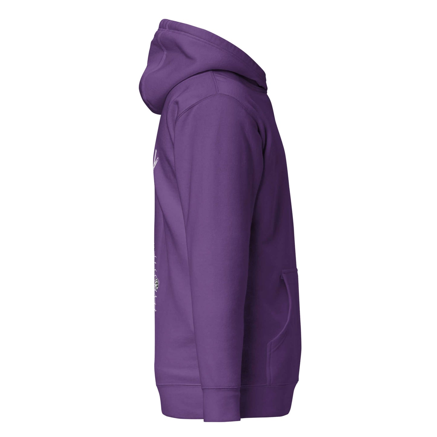 Purple No Mercy Pickleball Series hoodie with front pouch pocket and soft cotton-polyester blend for ultimate comfort and style.