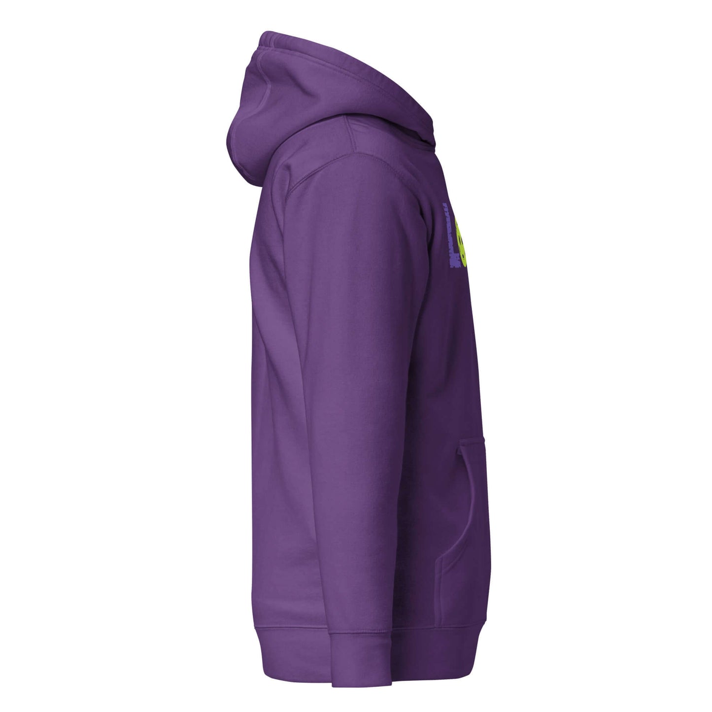 LOVE Pickleball Hoodie in purple, side view, featuring soft cotton blend perfect for comfort and style.