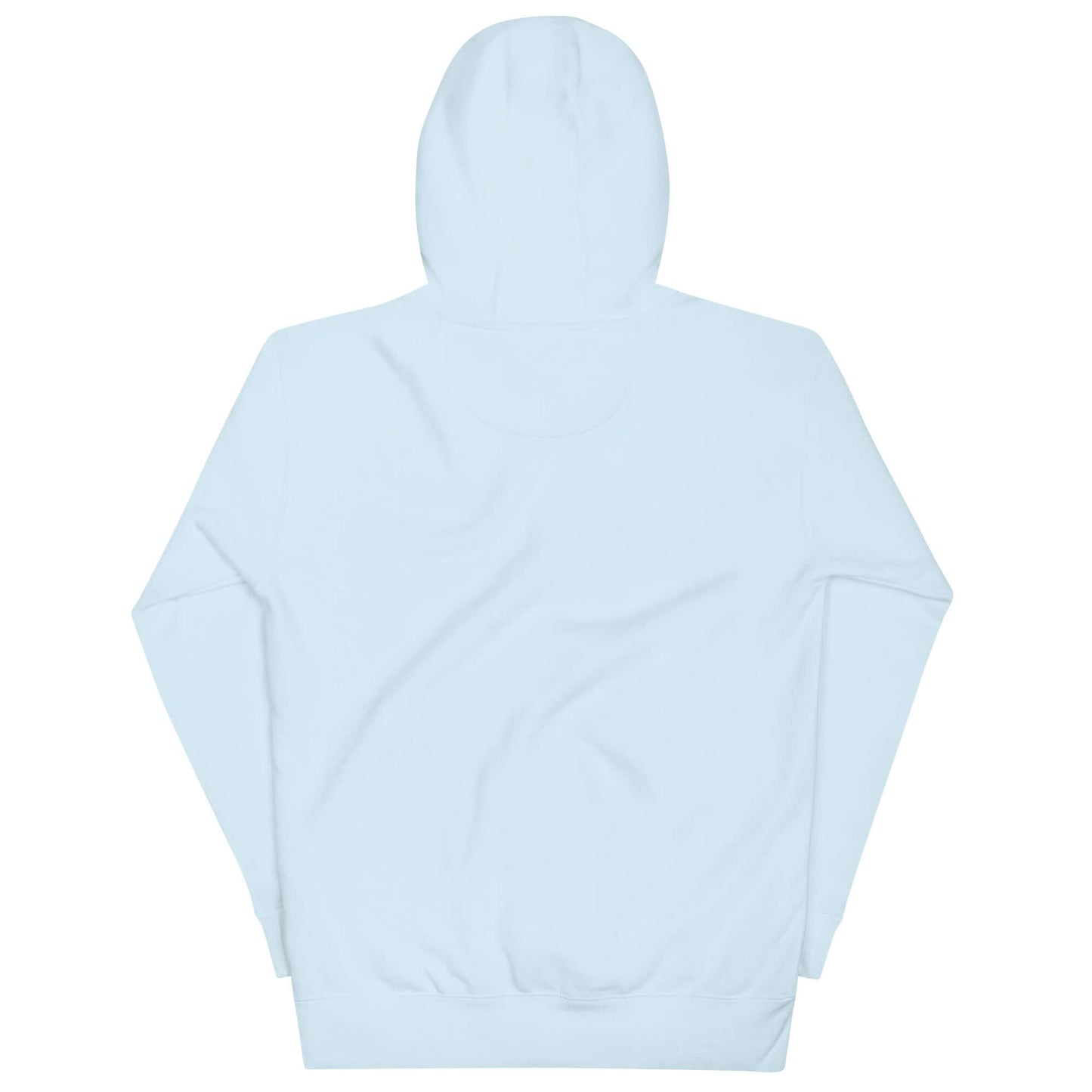 Back view of Women’s LOVE Pickleball Hoodie in light blue, showcasing a sleek and cozy design for pickleball enthusiasts.