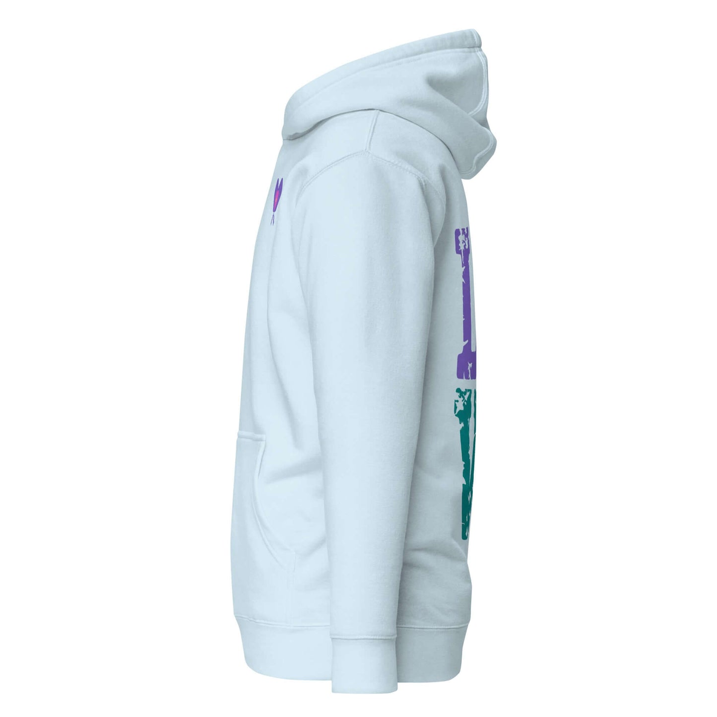 Women’s LOVE Pickleball Hoodie in light blue, showcasing stylish design and comfort for players and fans.