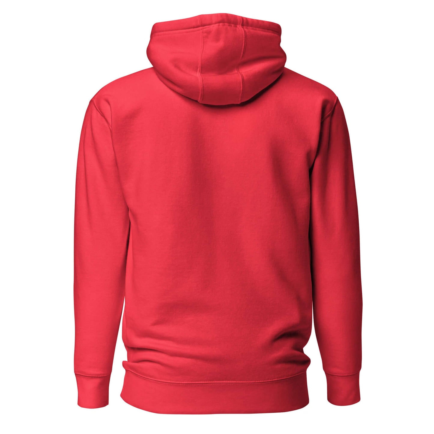 Back view of the red LOVE Pickleball Hoodie showcasing its cozy style and comfortable fit.