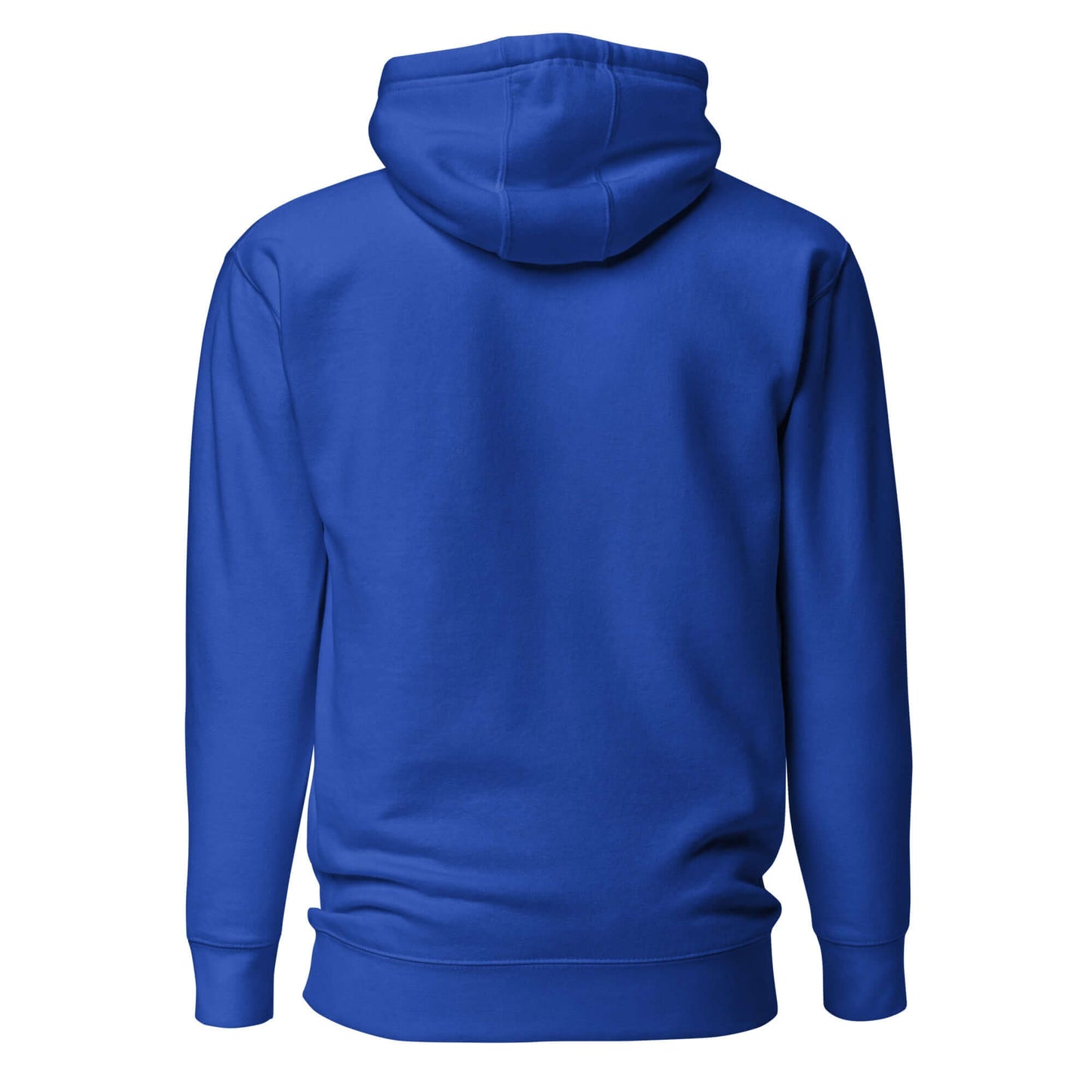 Back view of a blue LOVE Pickleball hoodie, showcasing its cozy design and perfect for pickleball enthusiasts.