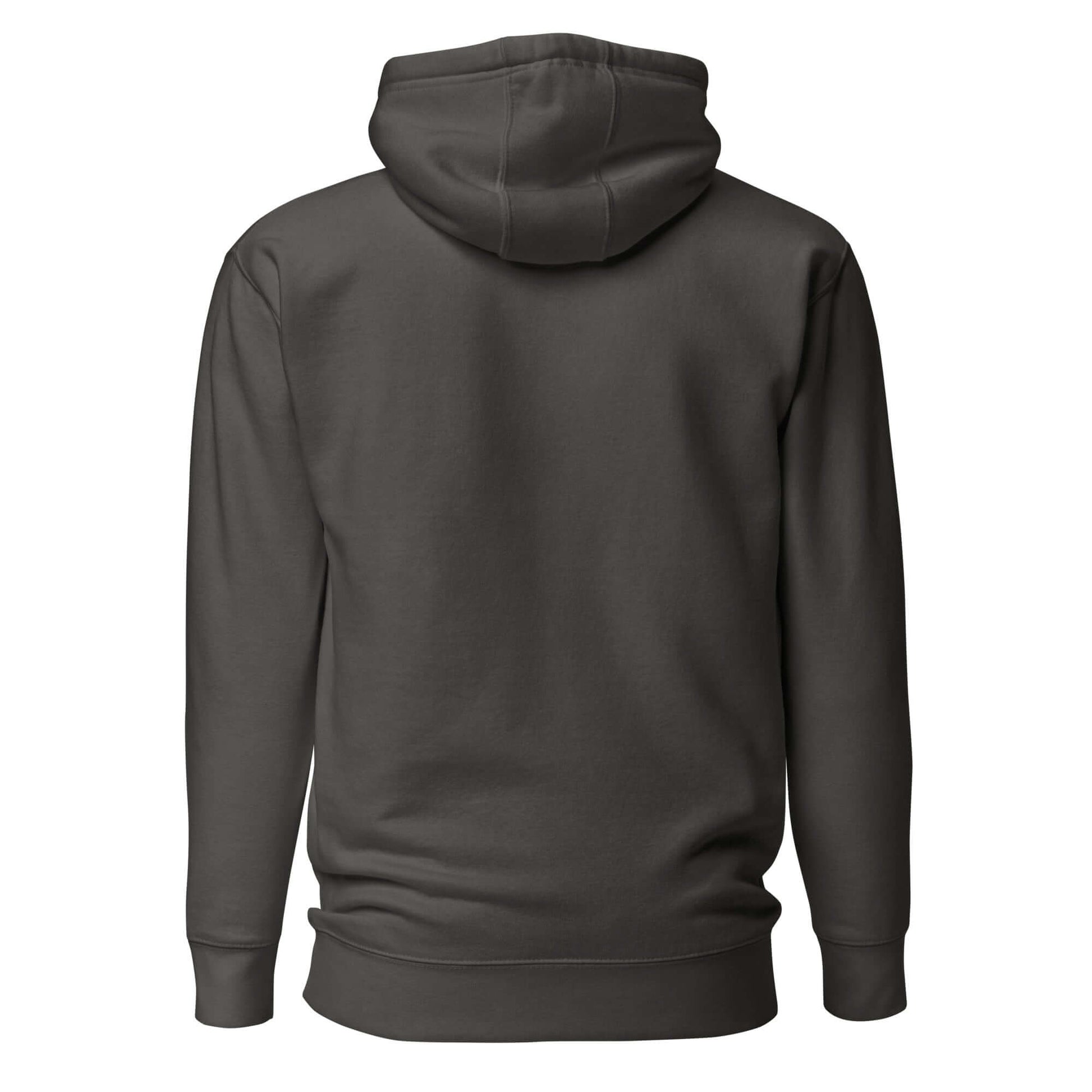 Back view of the LOVE Pickleball Hoodie in dark gray, highlighting its soft and comfortable design.