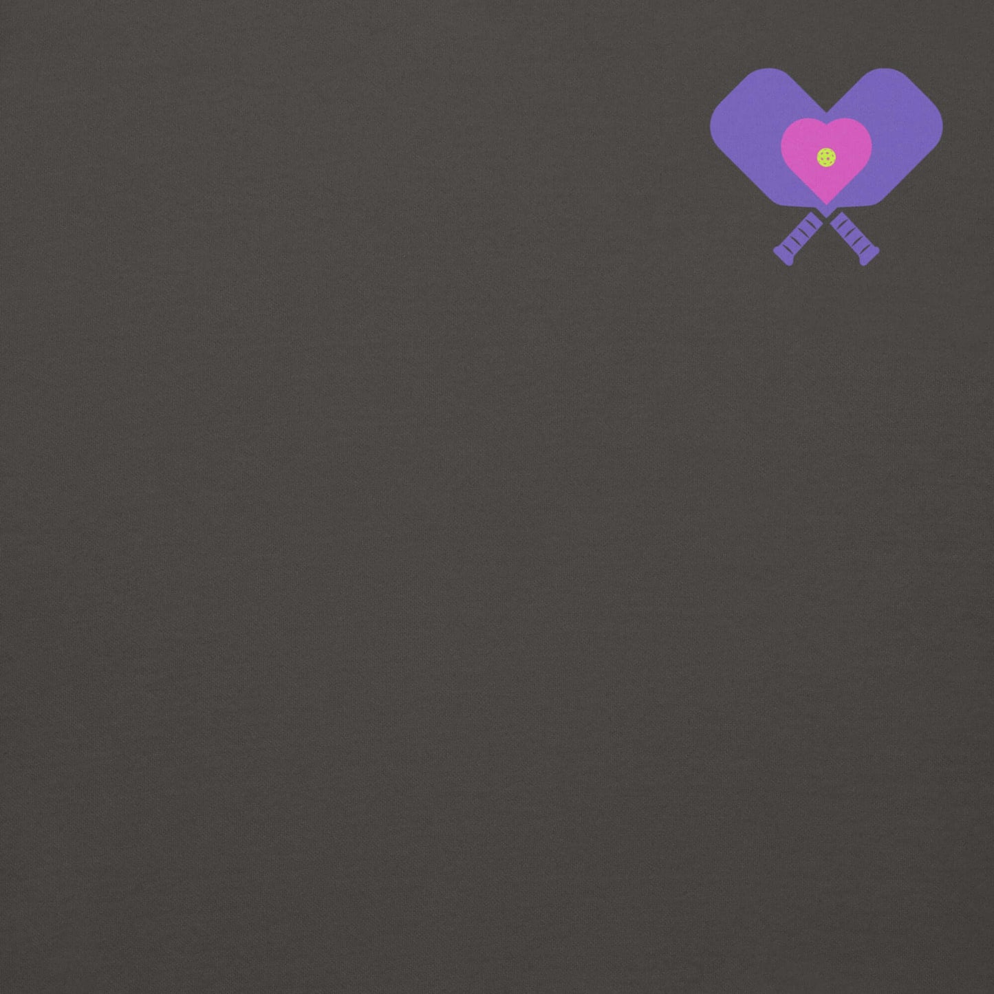 Graphic of a heart with pickleball paddles, featured on the Women’s LOVE Pickleball Hoodie.