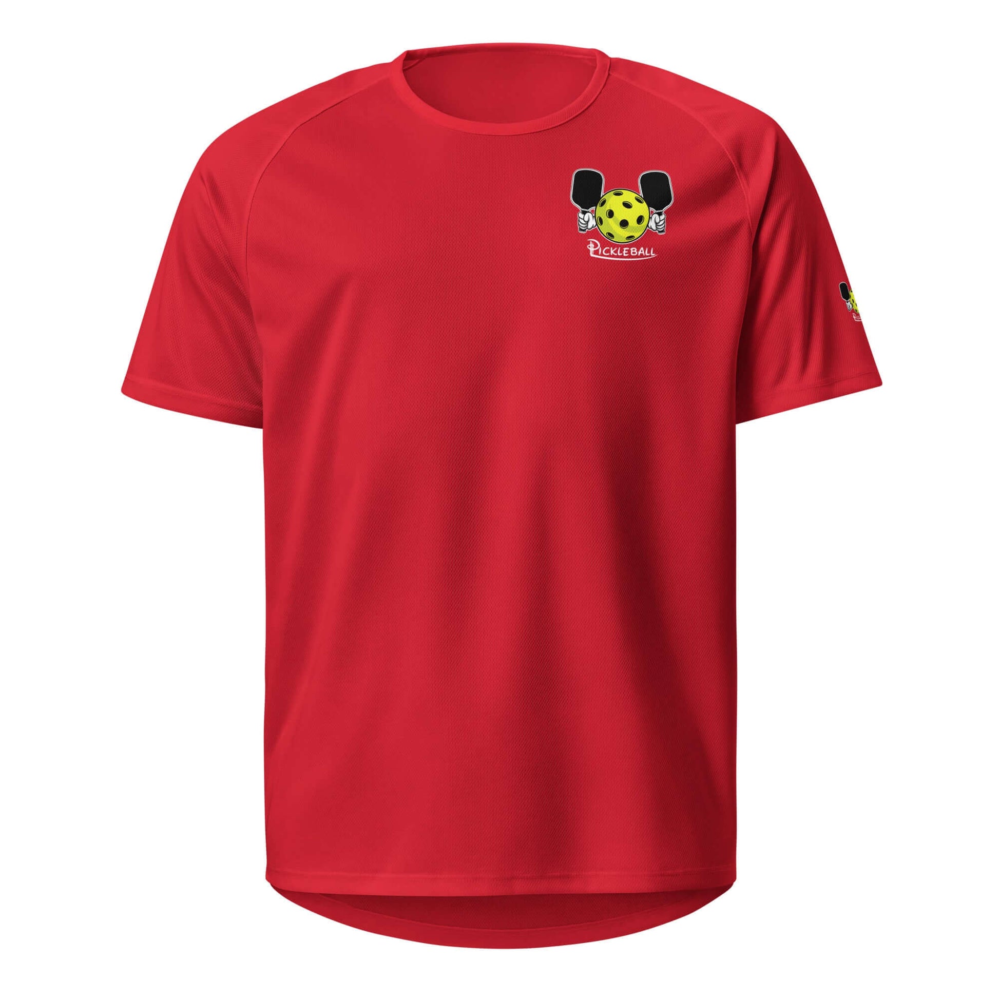 HarmonyGrip PH Pickleball Series Performance Shirt in red, designed for comfort and ventilation during pickleball matches.