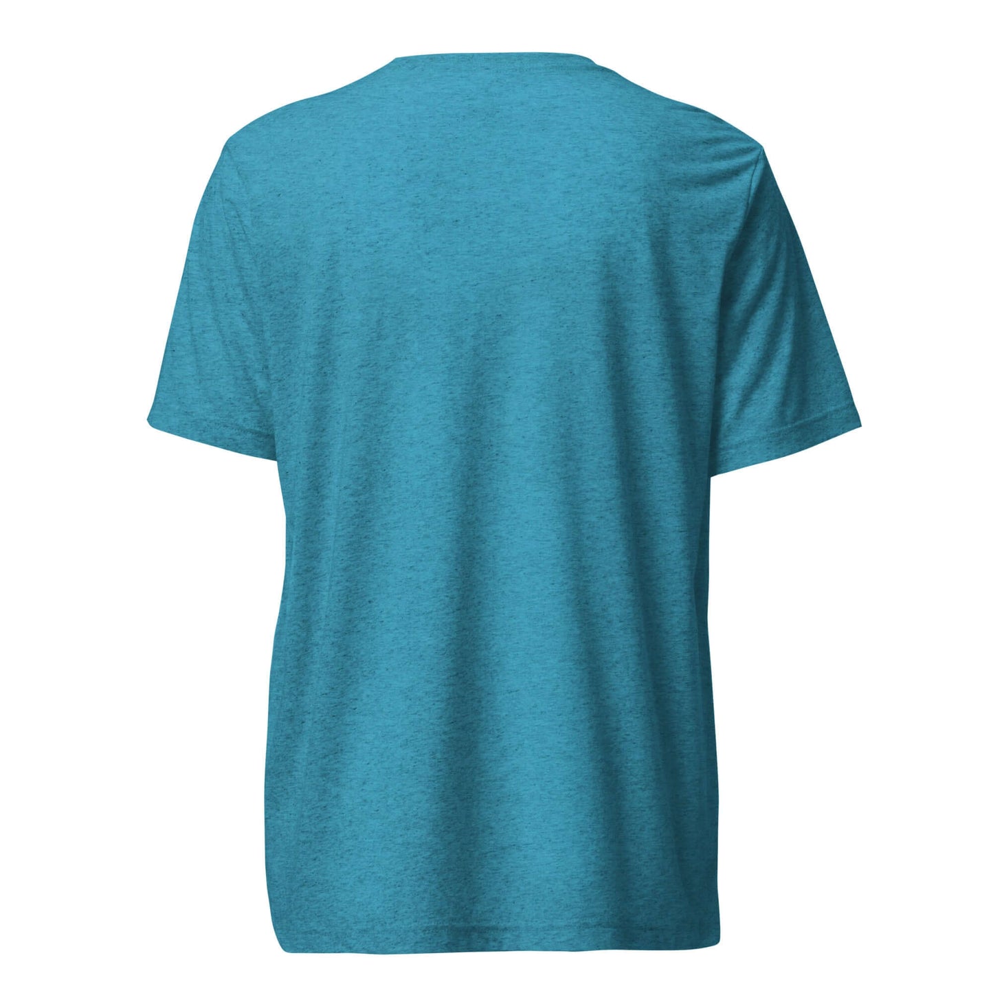 Back view of Women’s LOVE Pickleball Short Sleeve Shirt in vibrant teal color, ideal for sporty and casual wear.