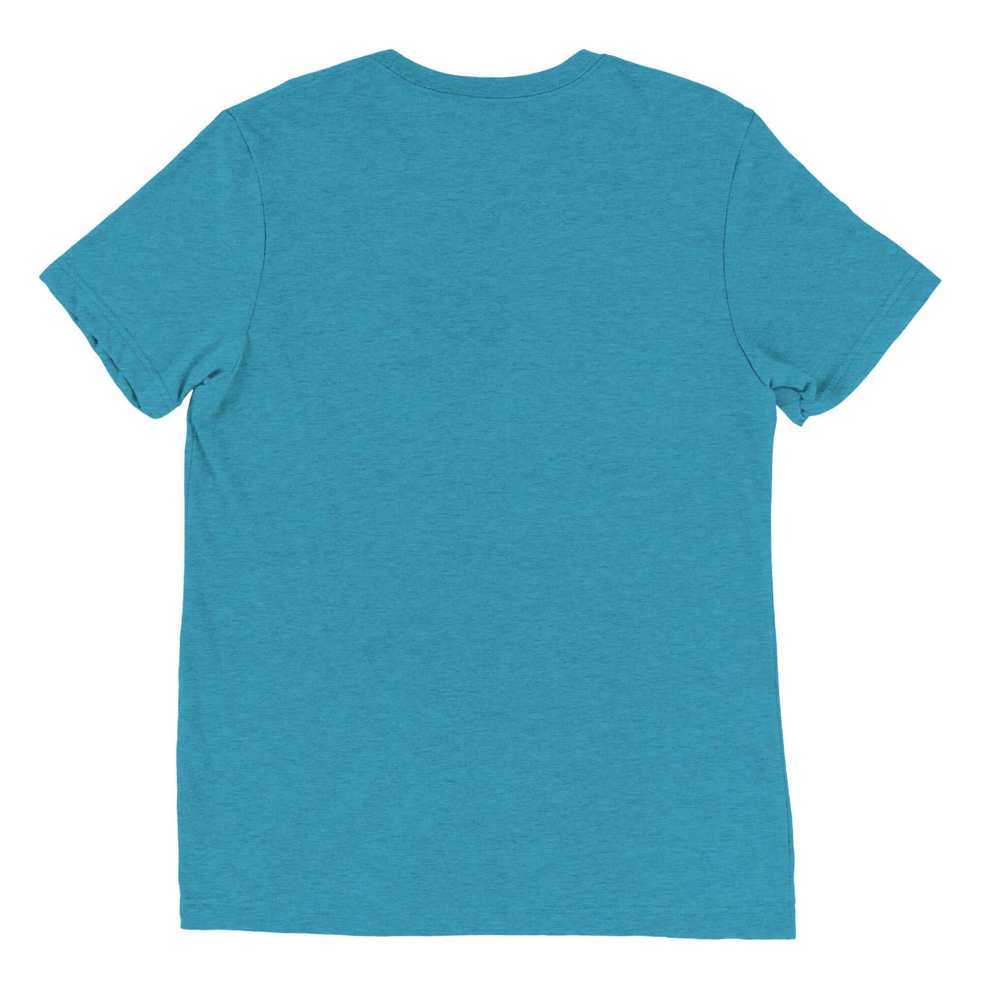 Back view of a women's turquoise short sleeve shirt perfect for pickleball enthusiasts.