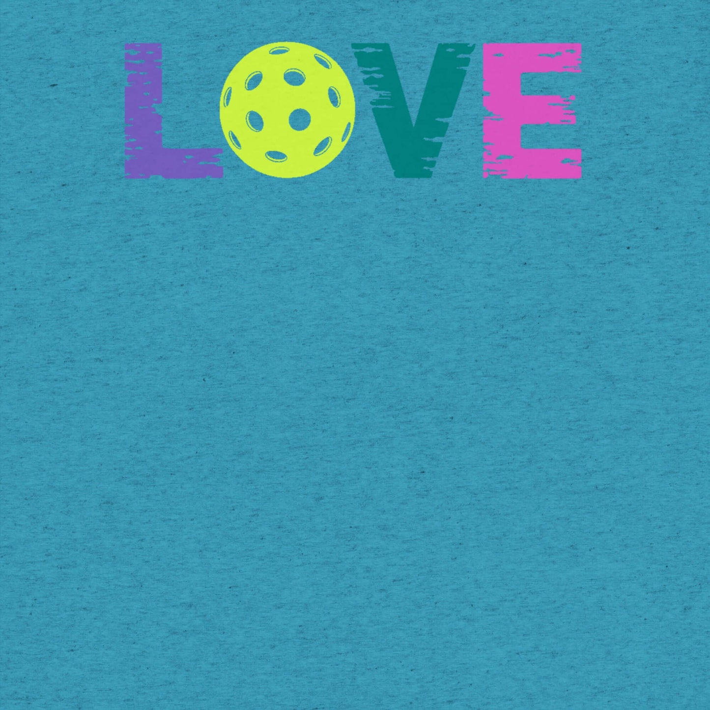 Colorful LOVE text with a pickleball graphic, designed for pickleball enthusiasts.