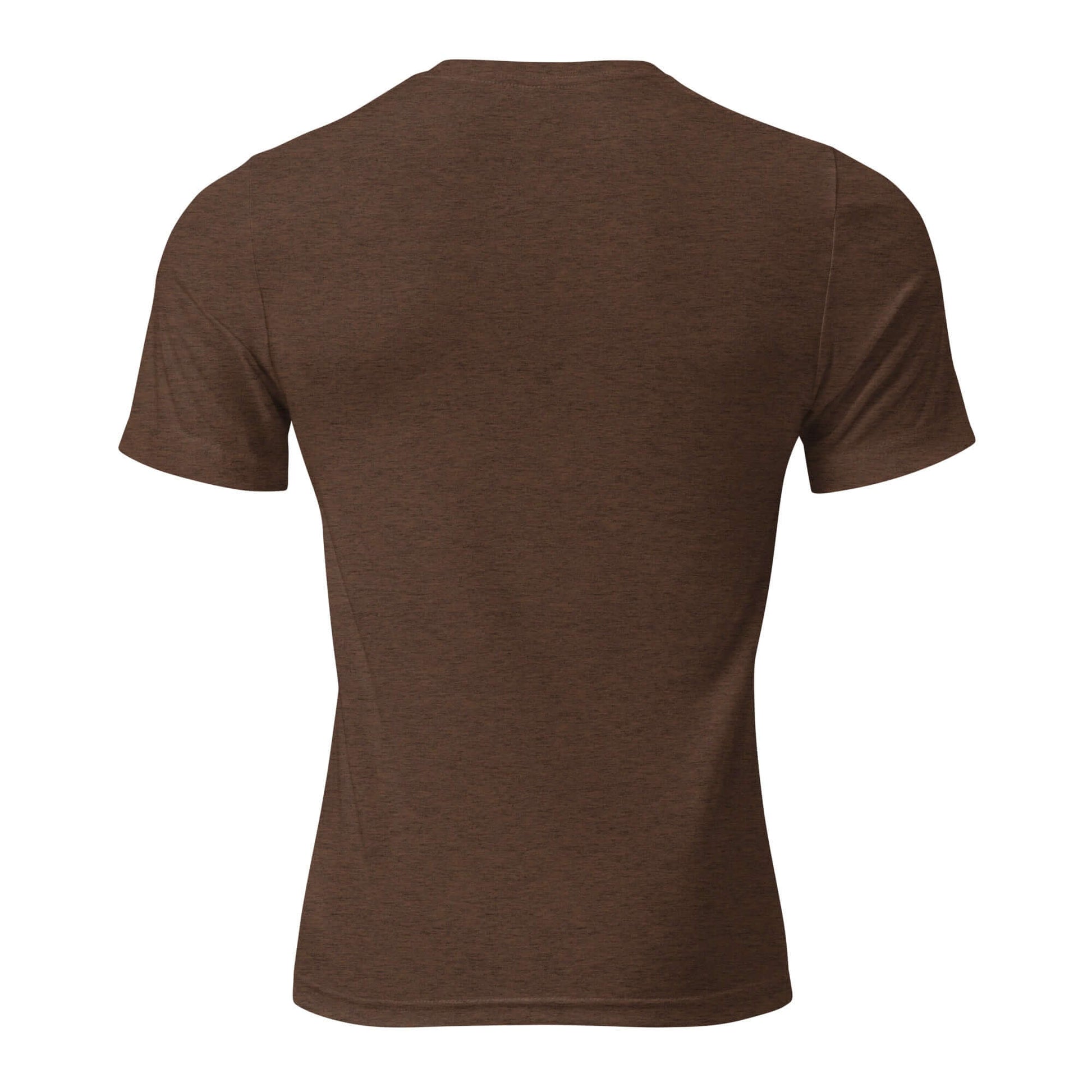 Back view of a brown Inspire Sketch women's short sleeve t-shirt showcasing the comfortable fit and quality fabric.