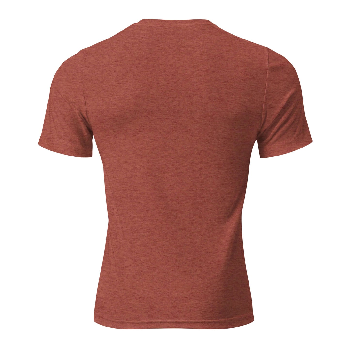 Back view of the Women's 'Inspire' Script T-Shirt in a warm terracotta color, showcasing its soft fabric and fitted design.