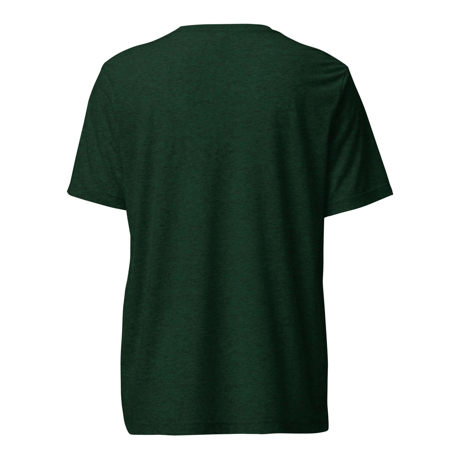 Back view of Women’s LOVE Pickleball Short Sleeve Shirt in dark green, showcasing its simple and comfortable design.