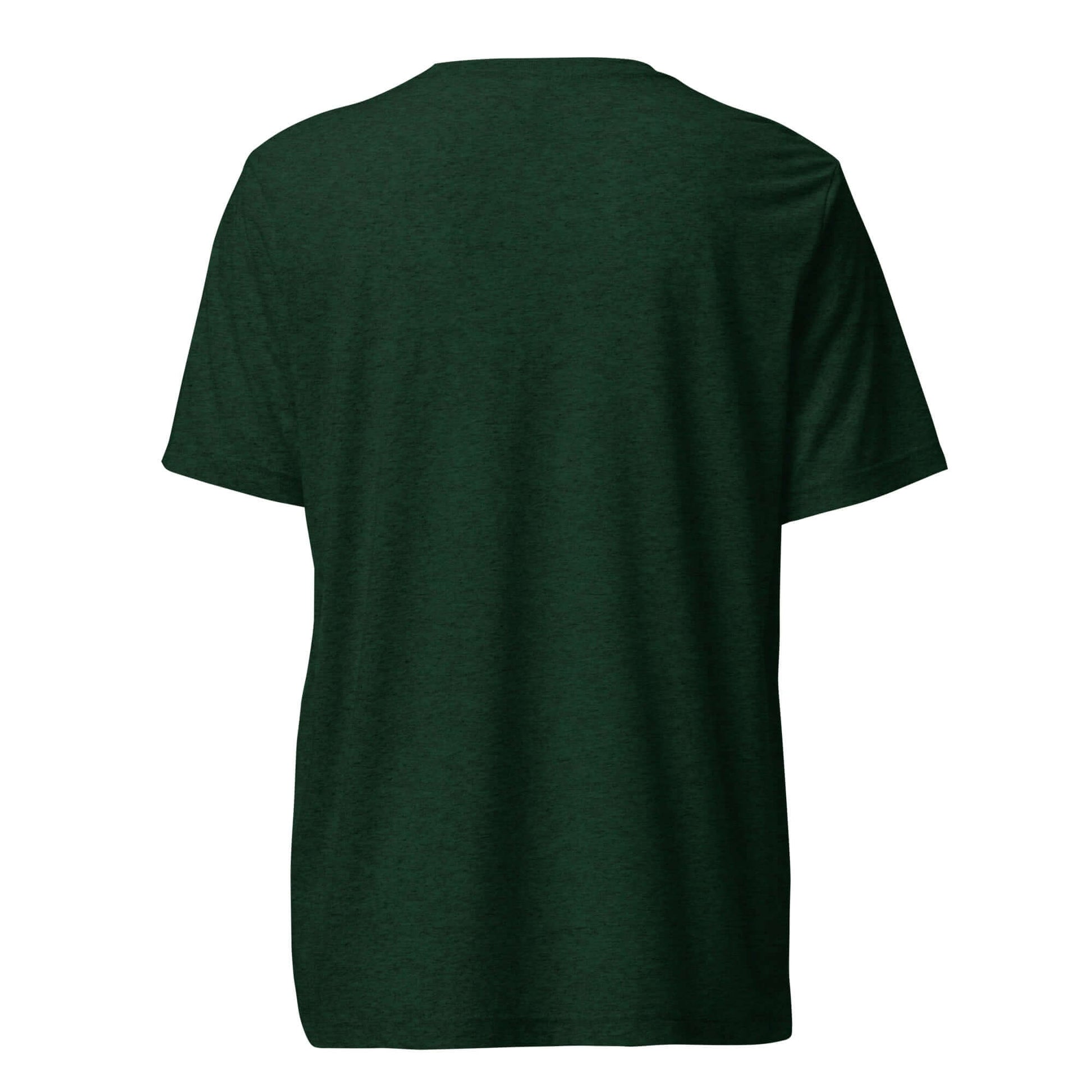 Back view of Women's LOVE Pickleball Short Sleeve Shirt in dark green color.