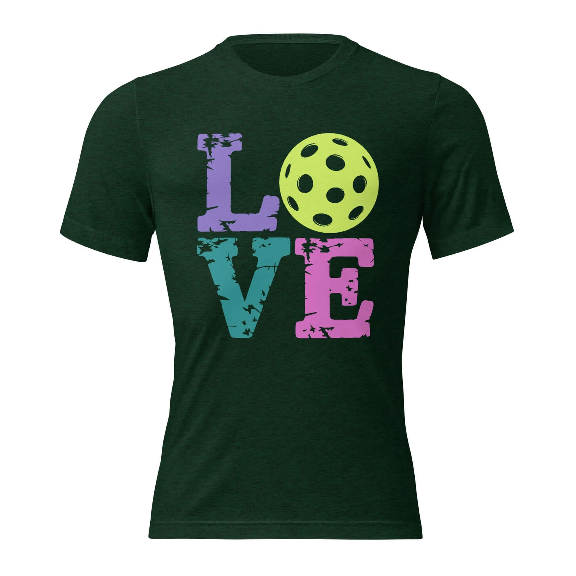 Women’s LOVE Pickleball Short Sleeve Shirt featuring vibrant love graphic and pickleball design