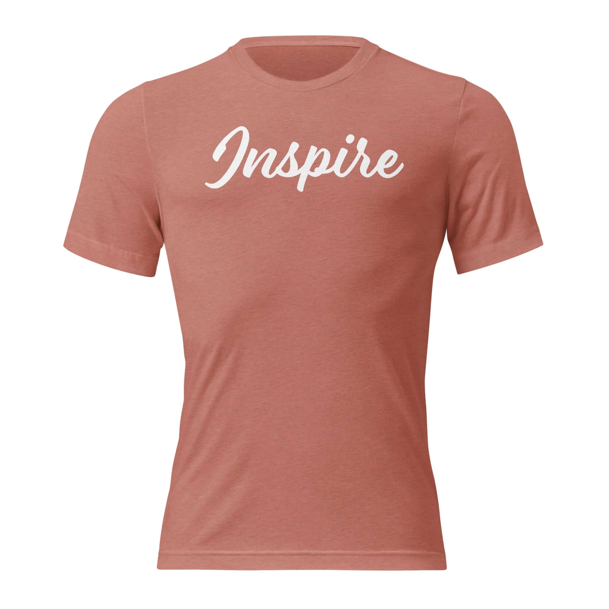 Women's Inspire Script T-Shirt in soft rust color, featuring elegant white script logo.