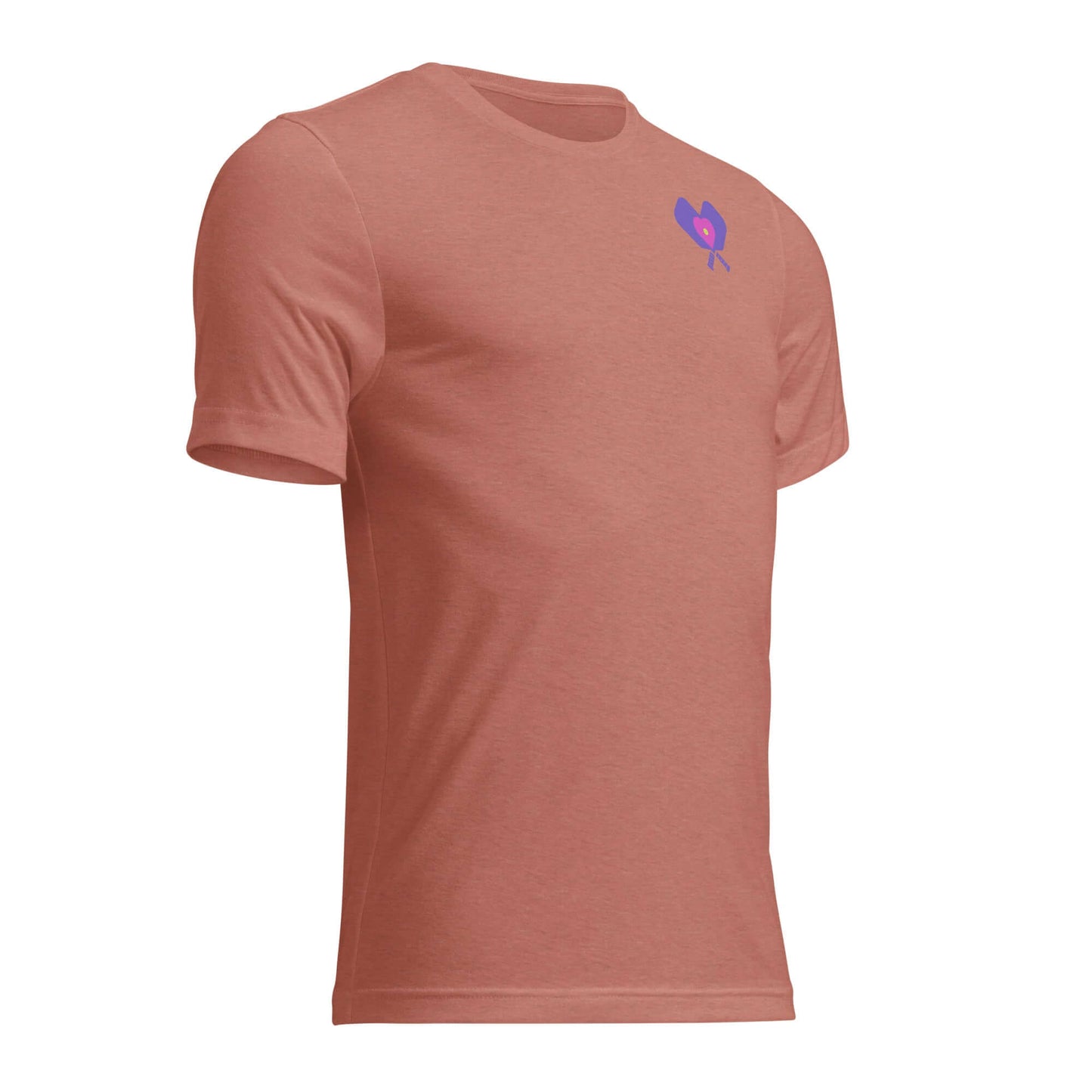 Women’s LOVE Pickleball Short Sleeve Shirt in soft peach color with stylish pickleball graphic.