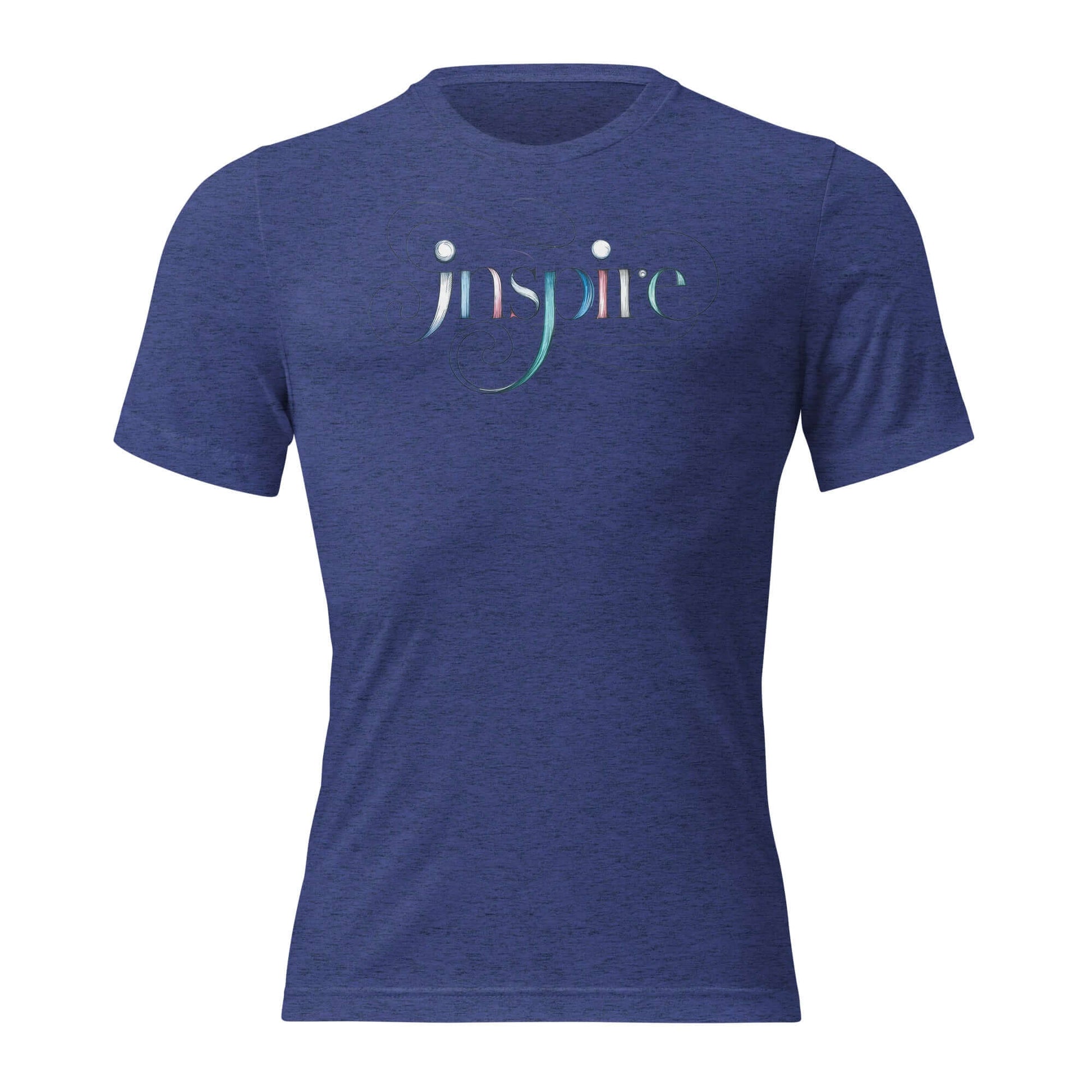 Inspire Sketch Women's Short Sleeve T-Shirt in navy with elegant word art design highlighting "Inspire".