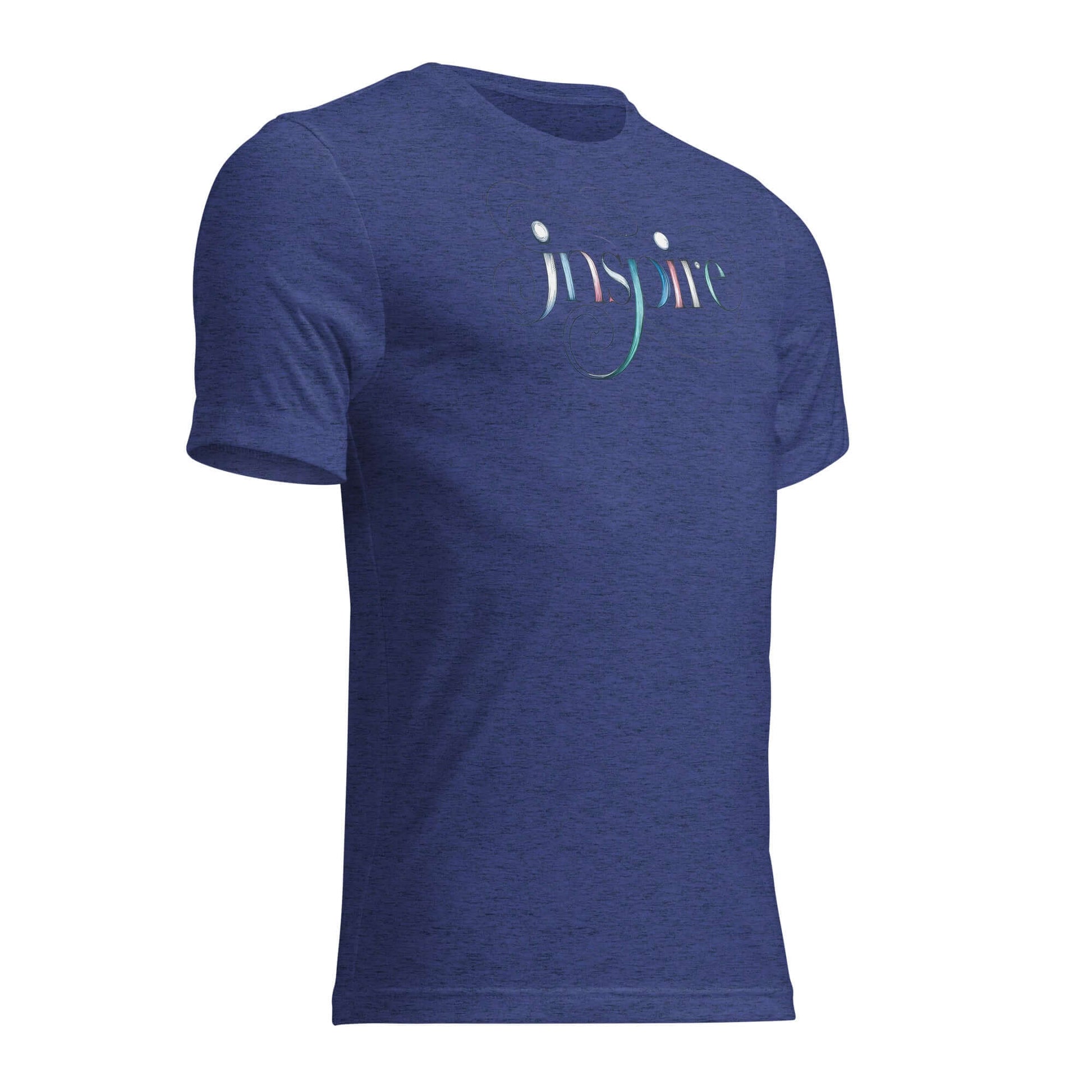 Inspire Sketch Women's Short Sleeve T-Shirt in navy, featuring elegant word art design with the word "Inspire."