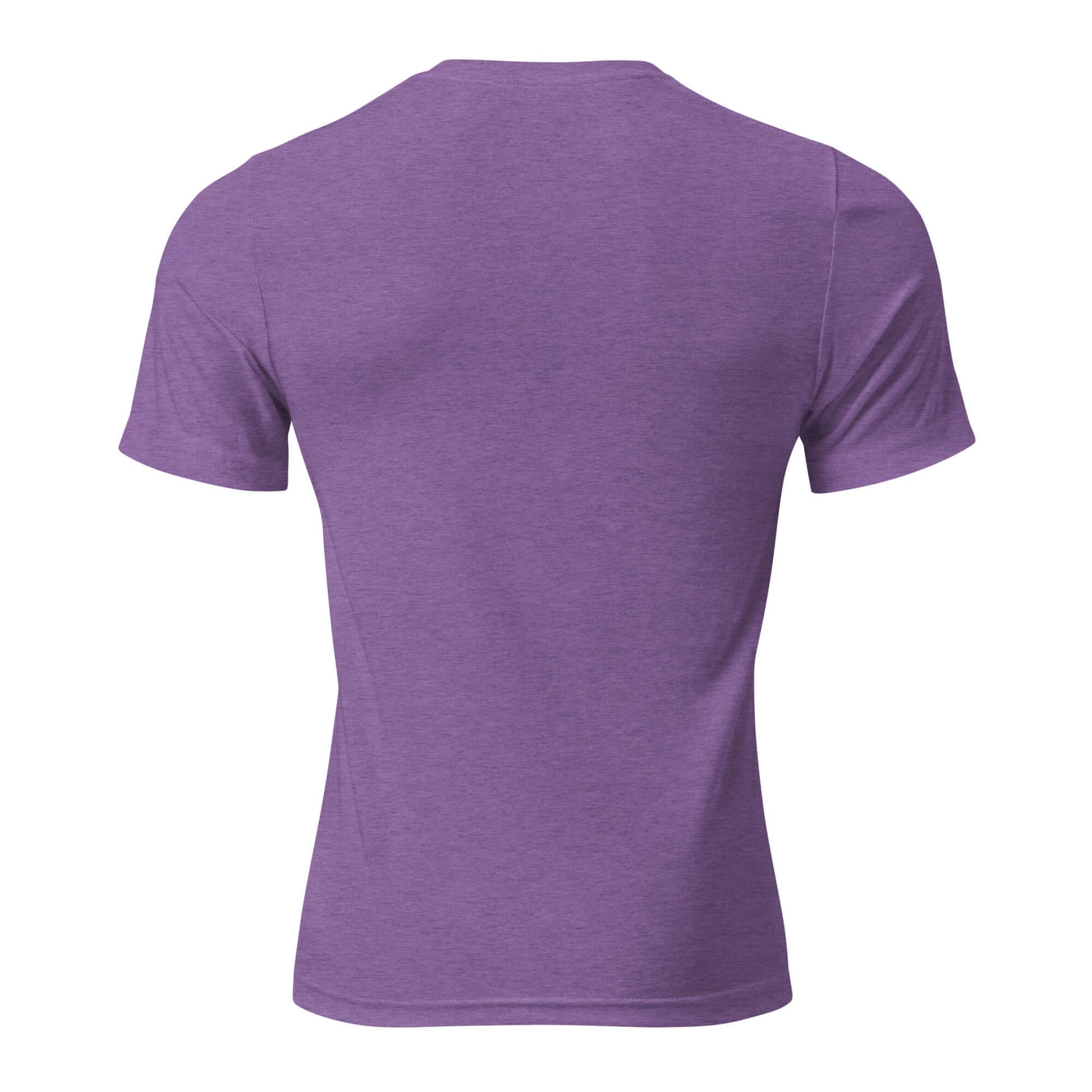 Back view of women's purple 'Inspire' script t-shirt, showcasing soft fabric and relaxed fit.