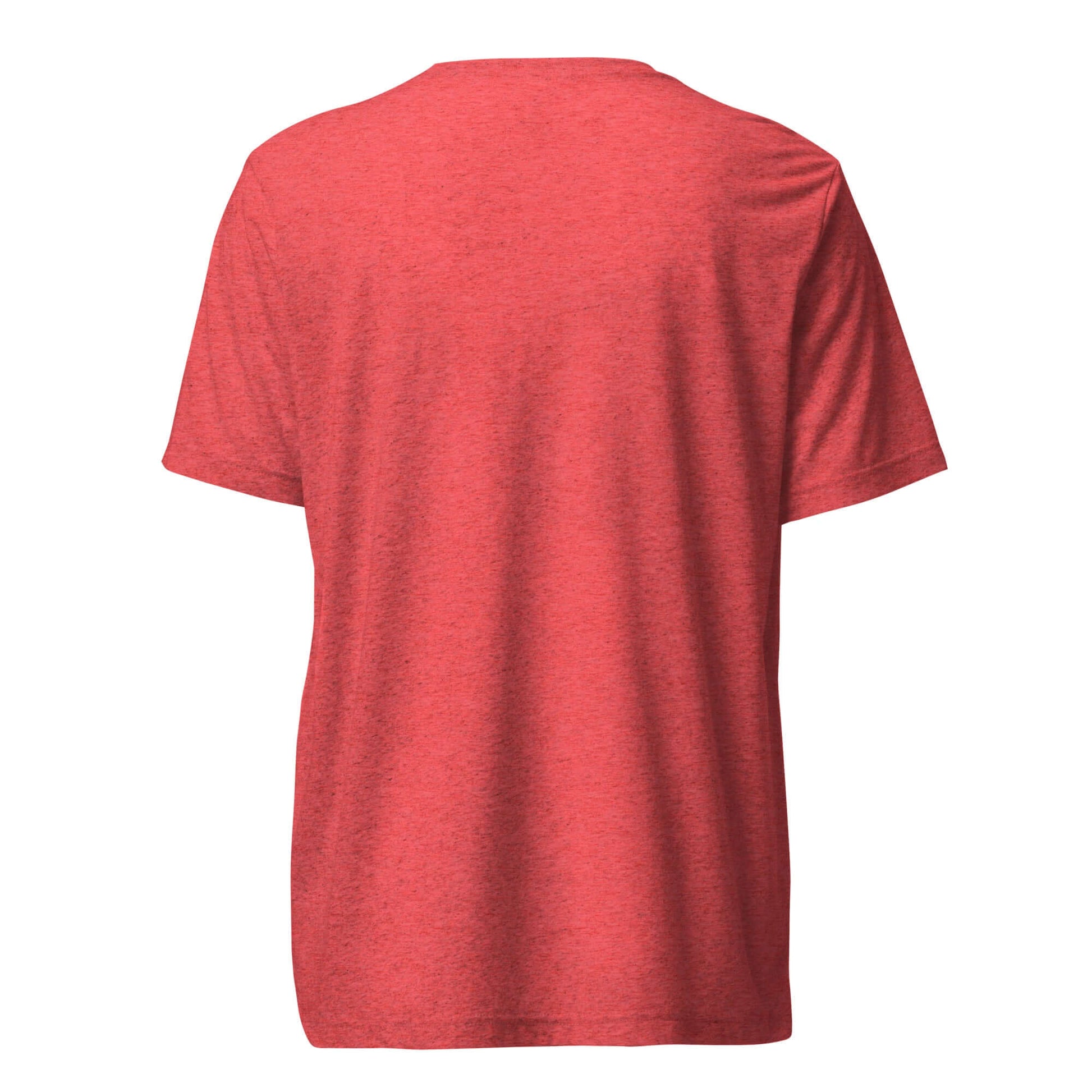 Back view of Women's LOVE Pickleball Short Sleeve Shirt in vibrant red, showcasing its comfortable tri-blend fabric.