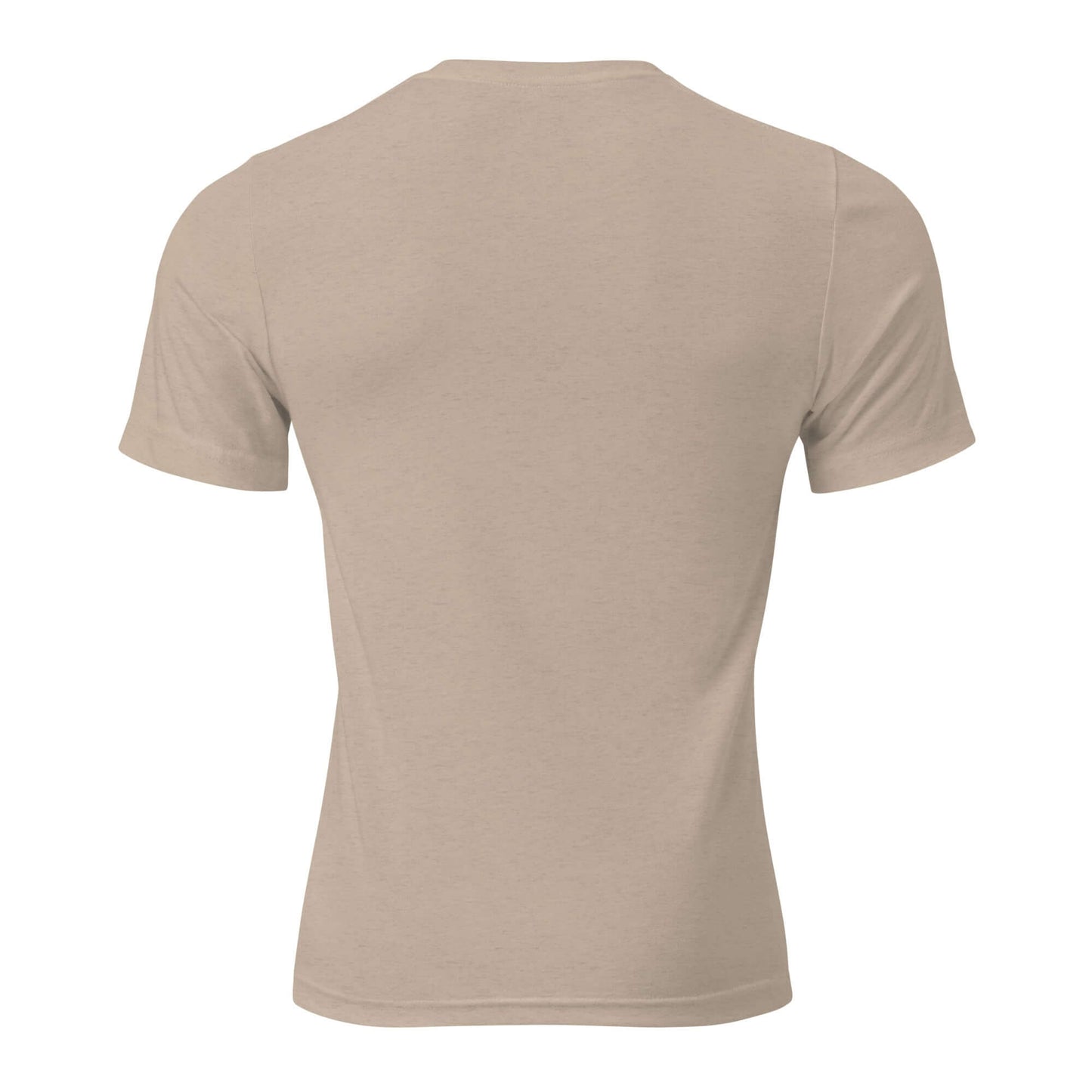 Back view of Women's Inspire Script T-Shirt in soft beige fabric, perfect for casual and uplifting daily wear.