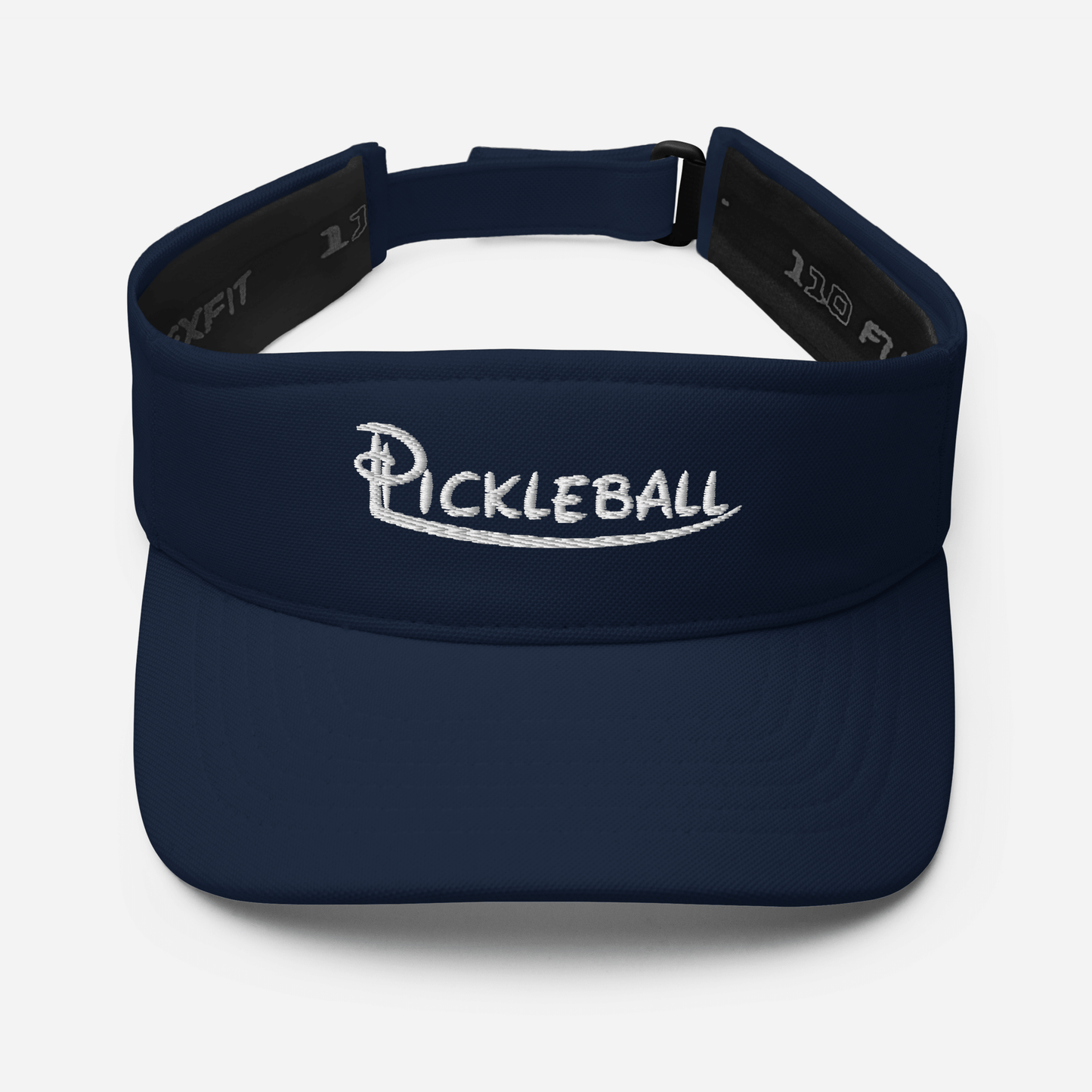 Pickleball embroidered adjustable visor in navy with sleek low-profile design for style and performance on the court