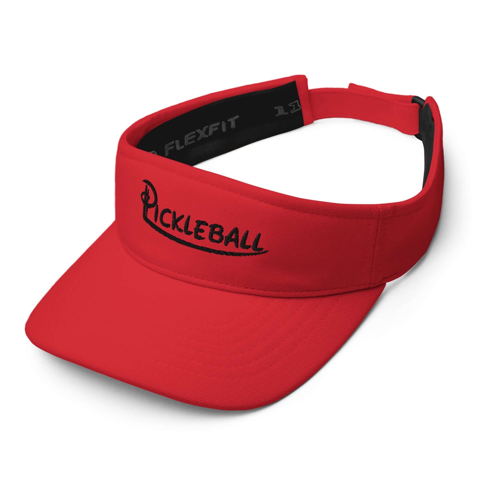 Red Pickleball embroidered adjustable visor for style and comfort, featuring a sleek low-profile design.