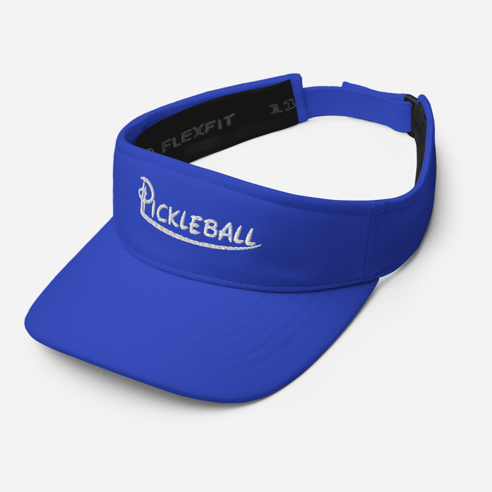 Blue pickleball embroidered adjustable visor with low-profile design for style and performance on the court