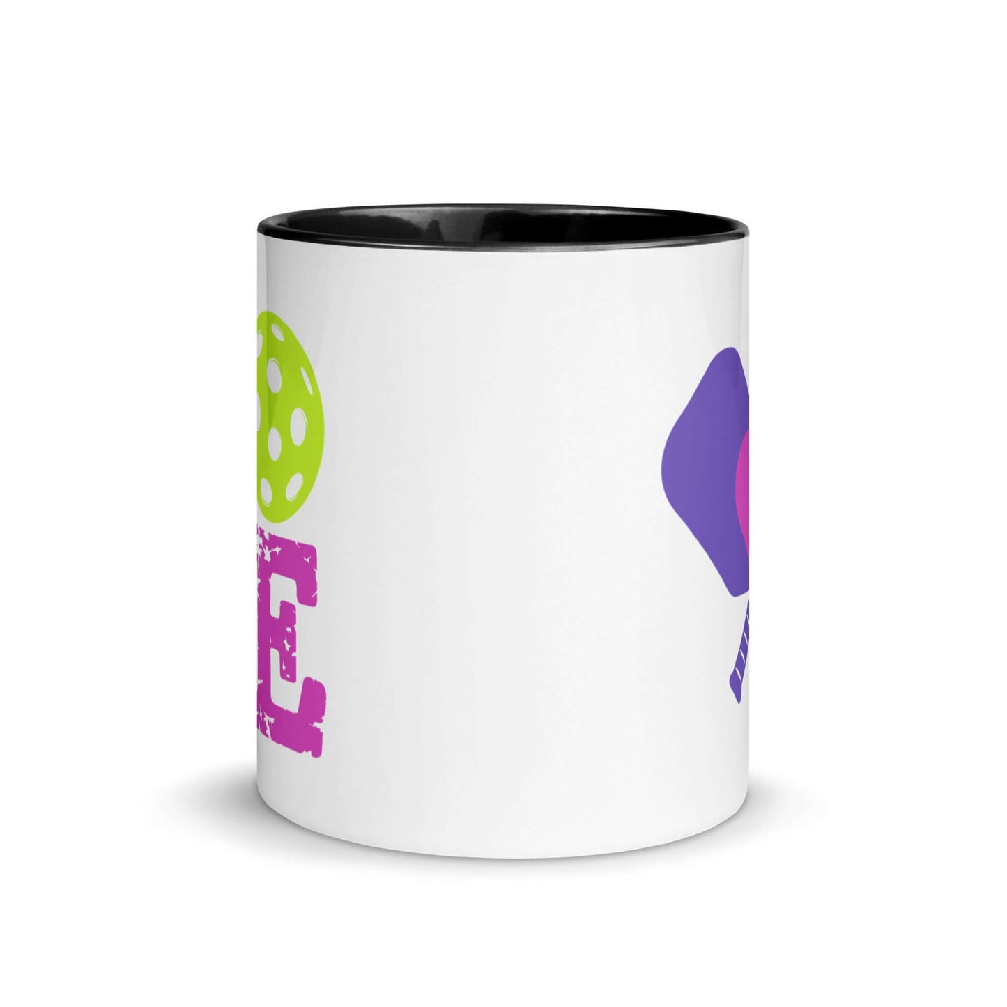 Colorful LOVE Pickleball Accent Mug with playful graphics for passionate drinkware lovers.