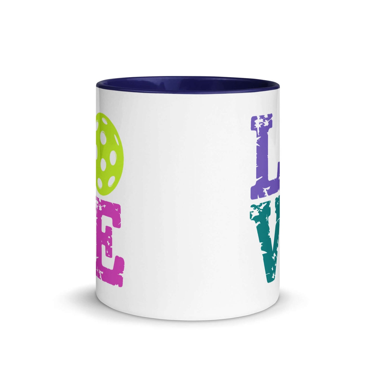 LOVE Pickleball Accent Mug with vibrant colors, perfect for coffee and tea lovers who adore pickleball.