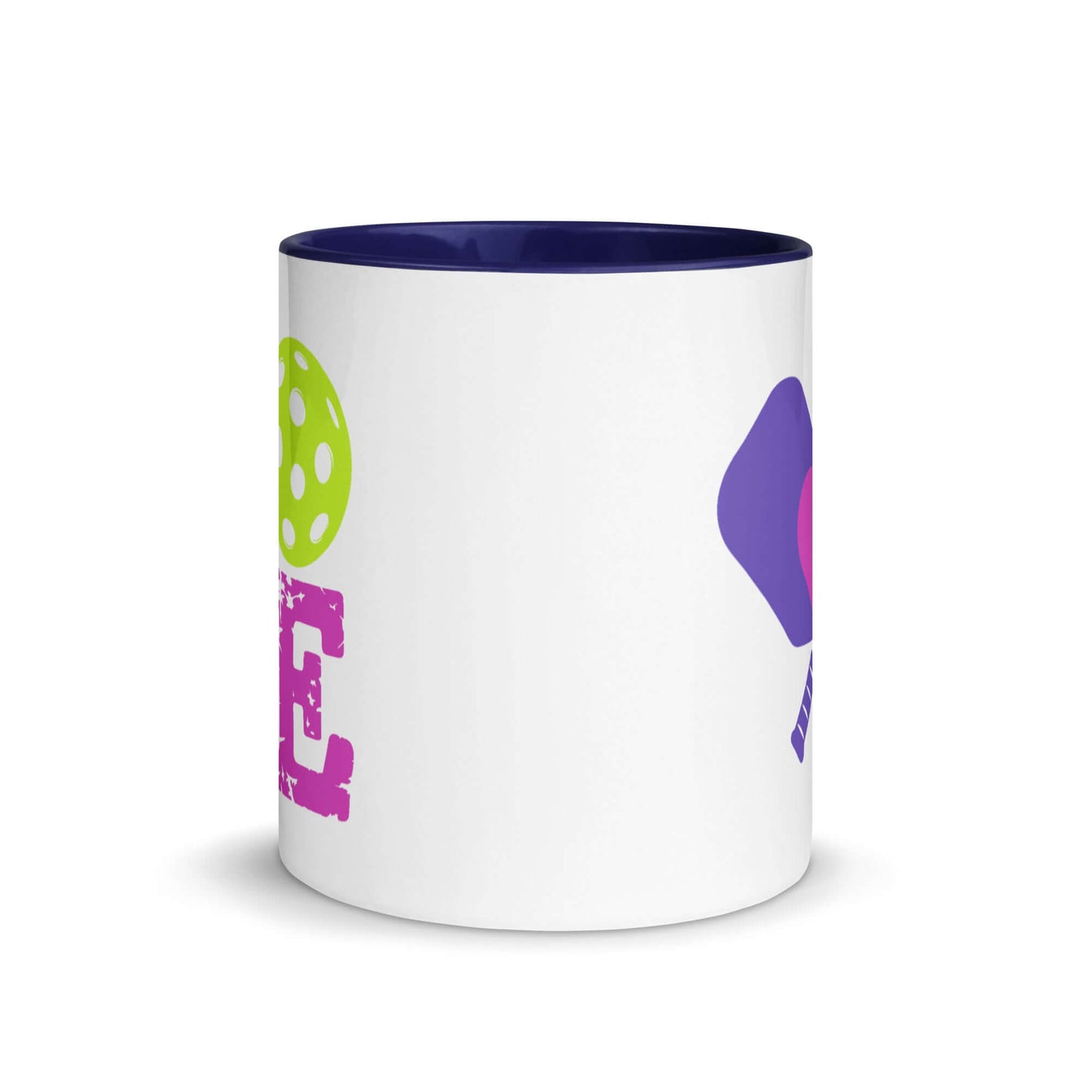 Vibrant LOVE Pickleball Accent Mug with colorful design, perfect for pickleball enthusiasts.