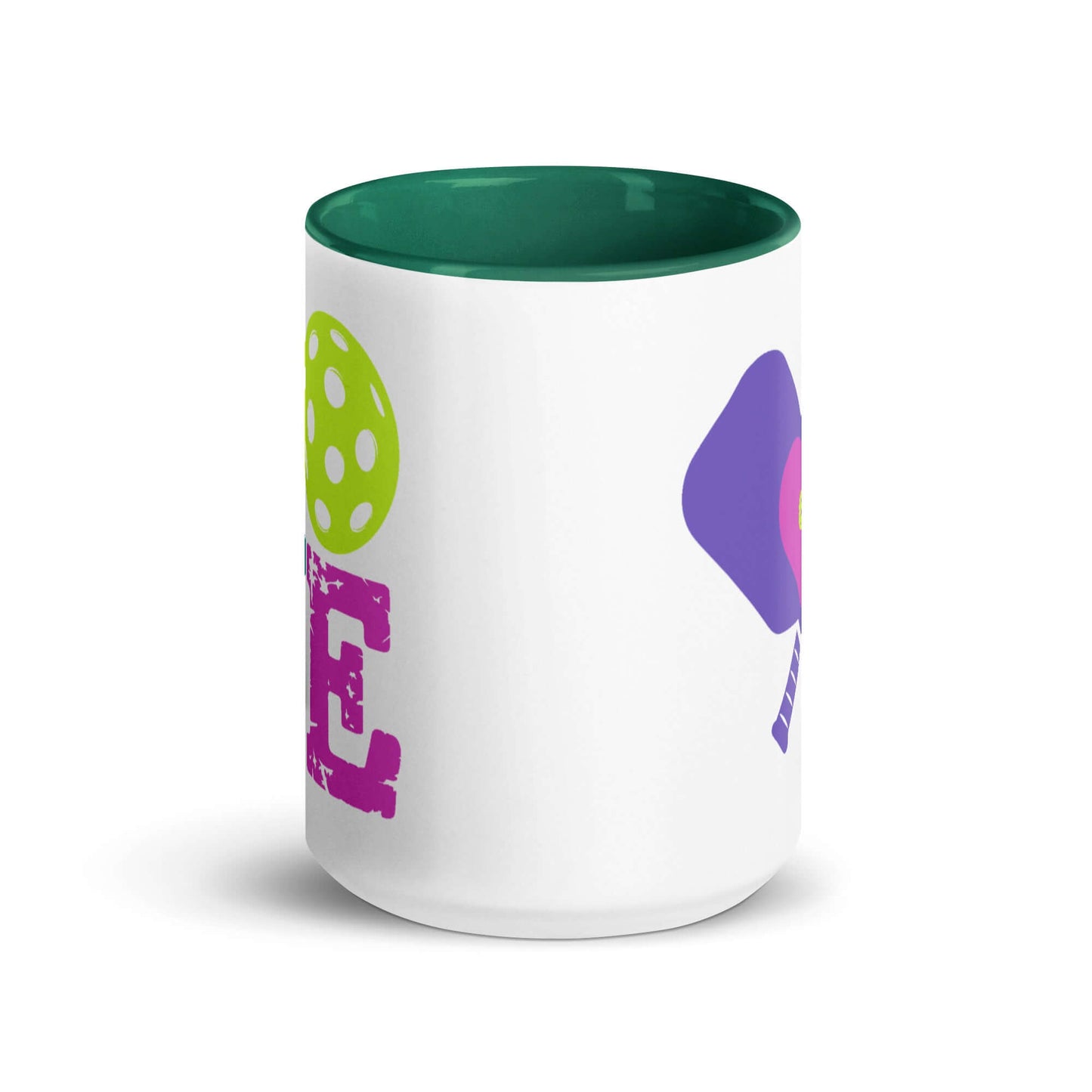 LOVE Pickleball Accent Mug with vibrant colors and unique design for pickleball enthusiasts.