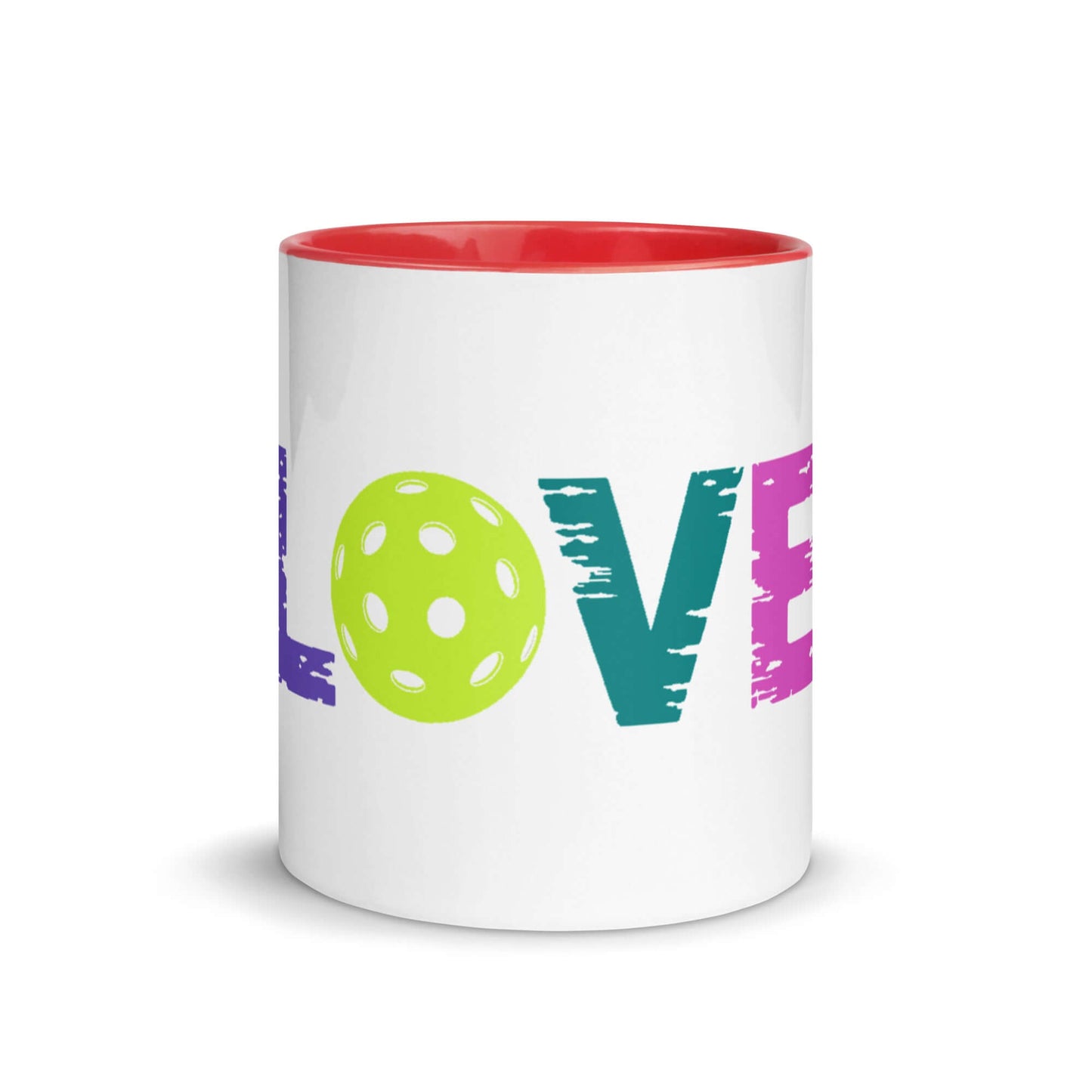 LOVE Pickleball Mug in vibrant colors with pickleball design, perfect for enthusiastic fans of the game.