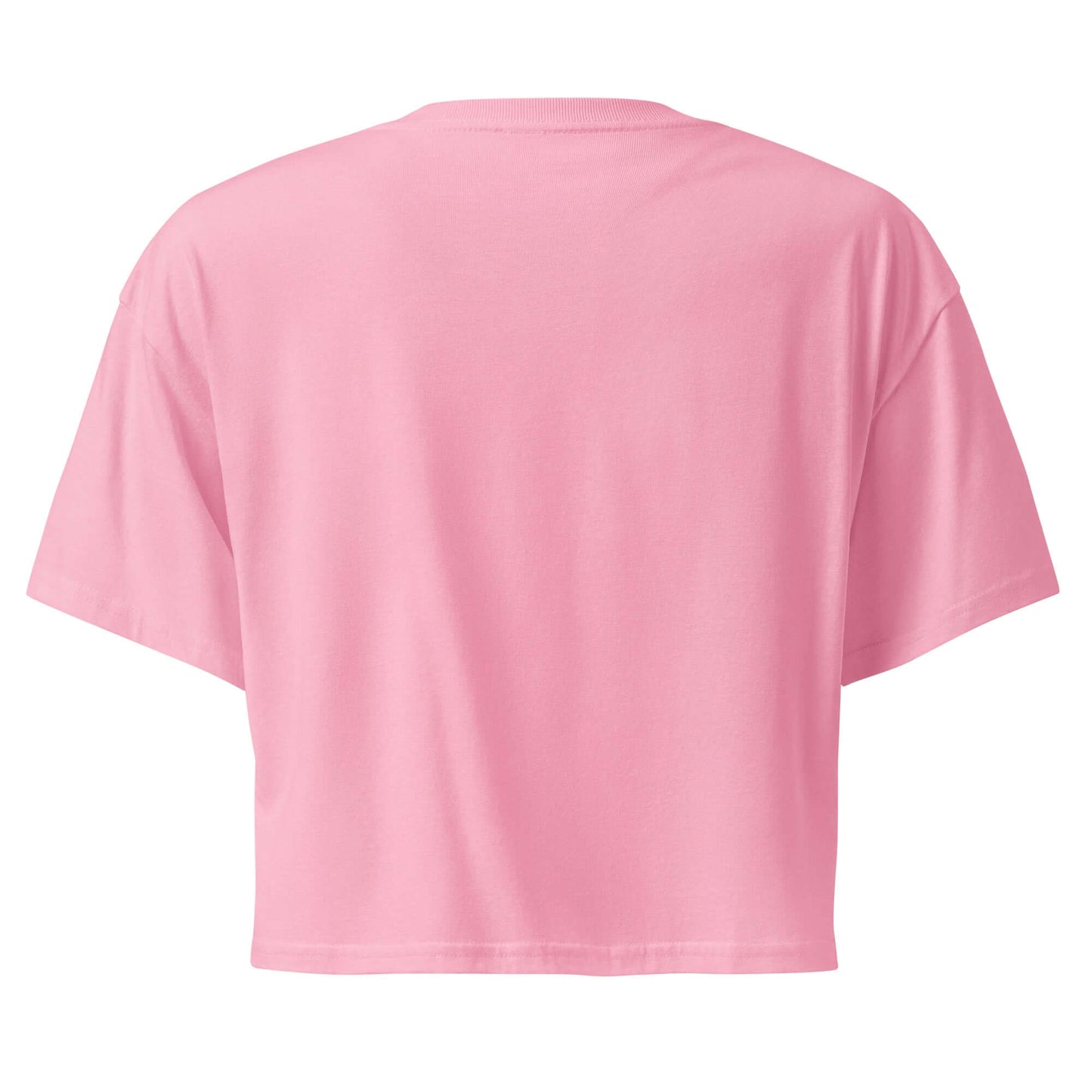 Back view of the pink Inspire Sketch Women's Crop Top, showcasing its relaxed fit and stylish design.