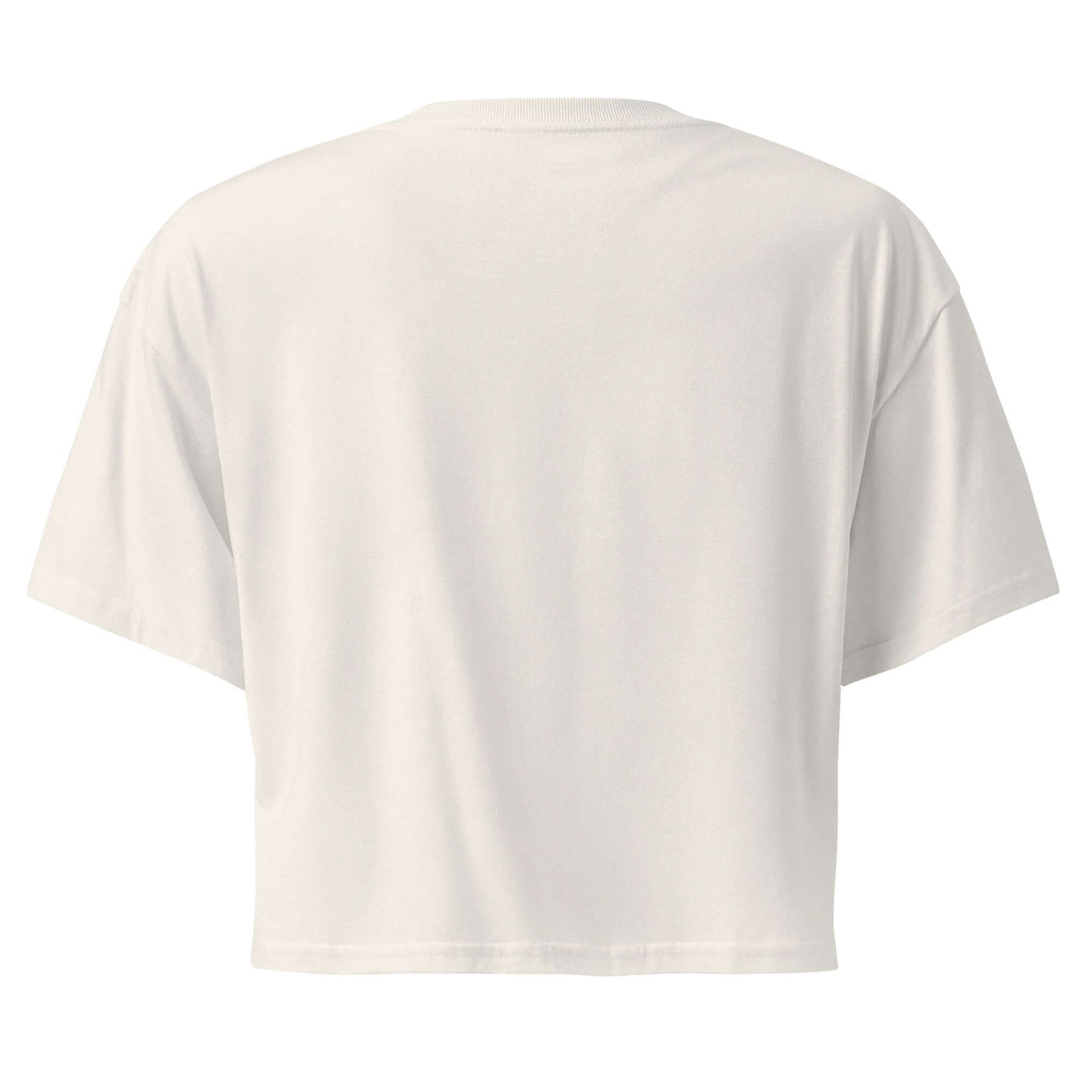 Back view of the Inspire Sketch Women's Crop Top in light color, showcasing its stylish short sleeves and cropped design.