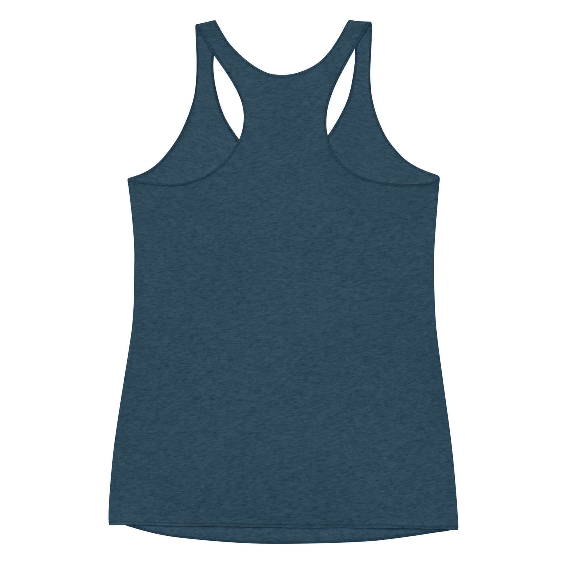 Women's Inspire Elegance Racerback Tank in deep teal, showcasing a stylish and comfortable back design.