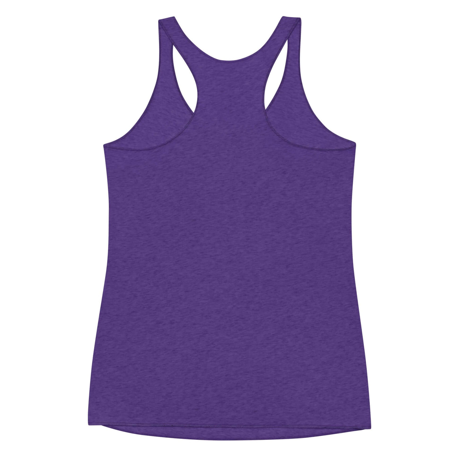 Women's purple Inspire Elegance Racerback Tank, perfect for gym workouts and casual outings.