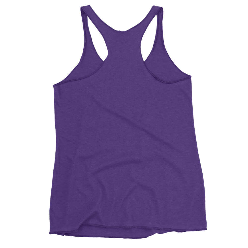 Women's purple racerback tank top for pickleball, combining style and performance for active play.