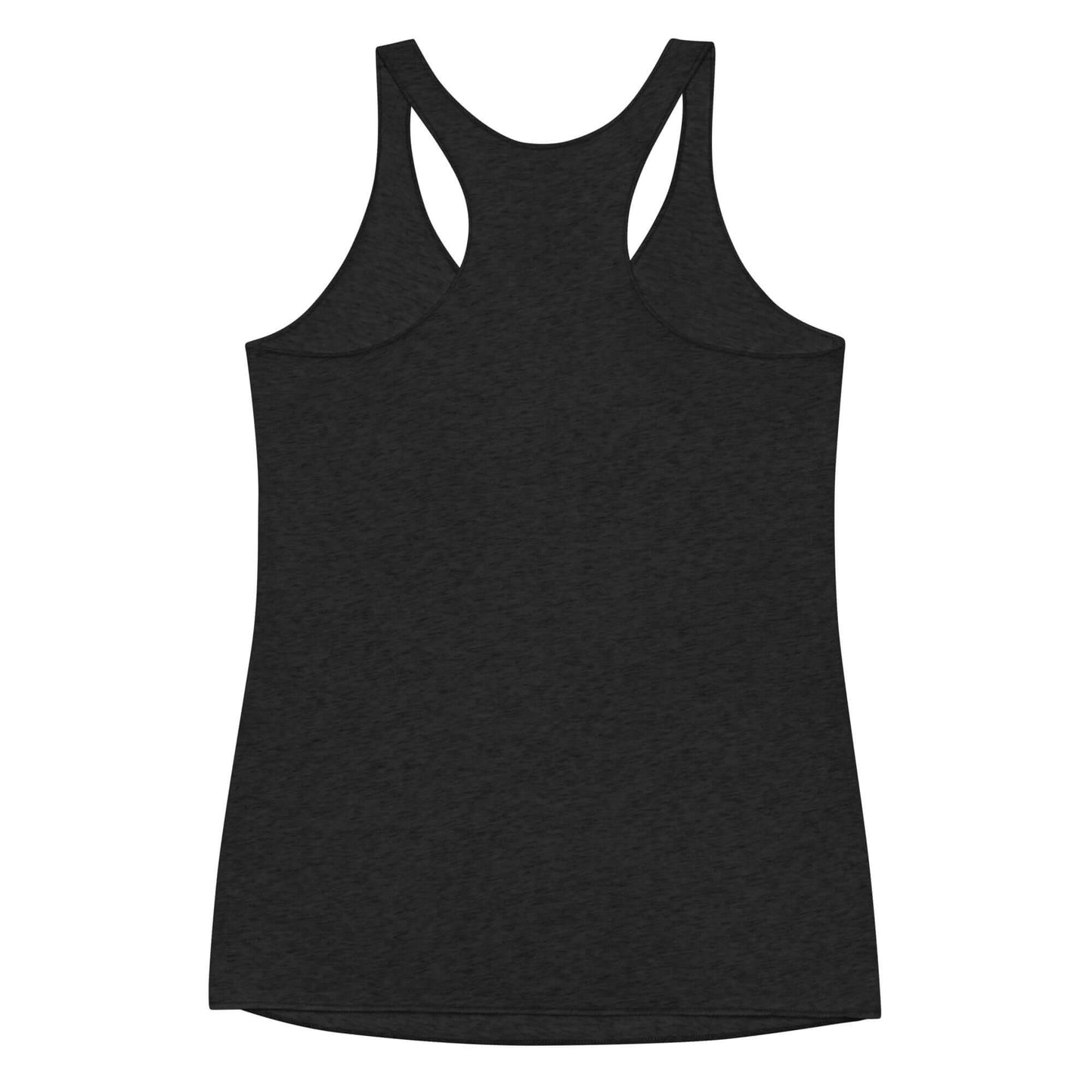 Back view of the Women's Inspire Elegance Racerback Tank in black, a stylish and empowering athletic top.