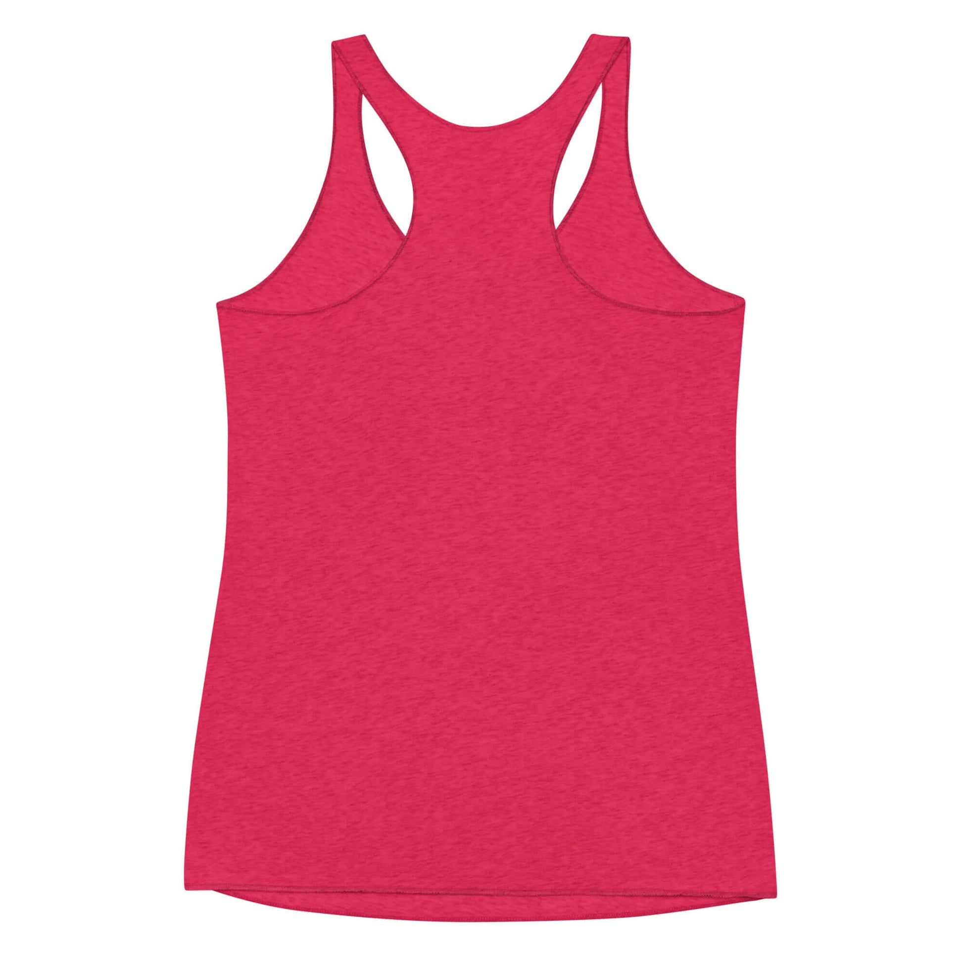 Women's red racerback tank top with a stylish design, perfect for workouts and casual outings.